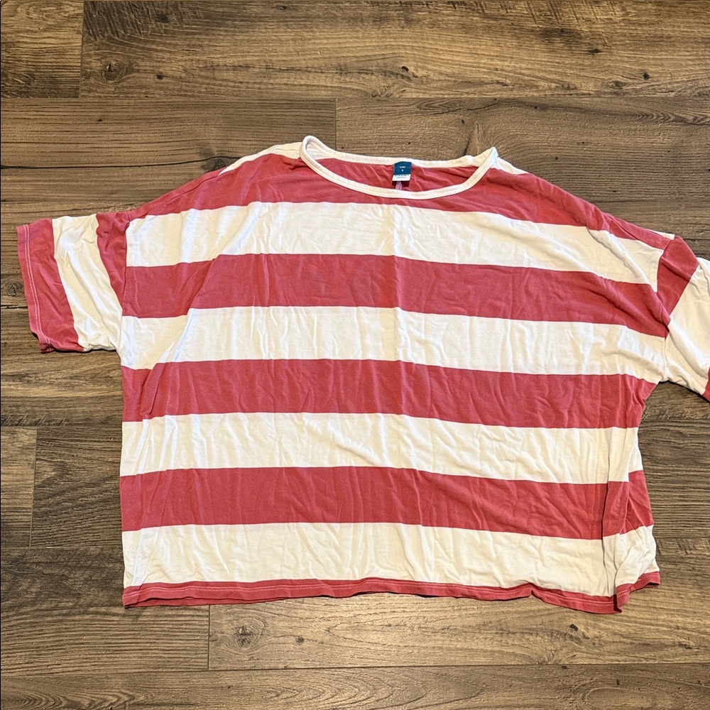 3/$8 Old Navy Red and White Striped Tee